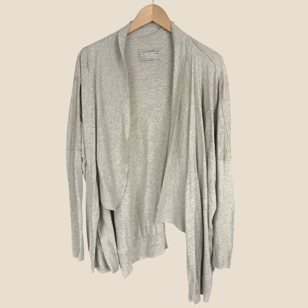 Allsaints|Asymmetrical Cotton Cardigan Sweater|10|Scandi Draped Open Front Yoga